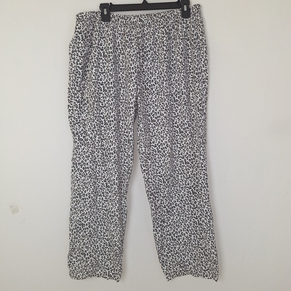 Y2K Minimalist 100% Cotton Animal Leopard Lounge Sleepwear Kim Rogers Size L